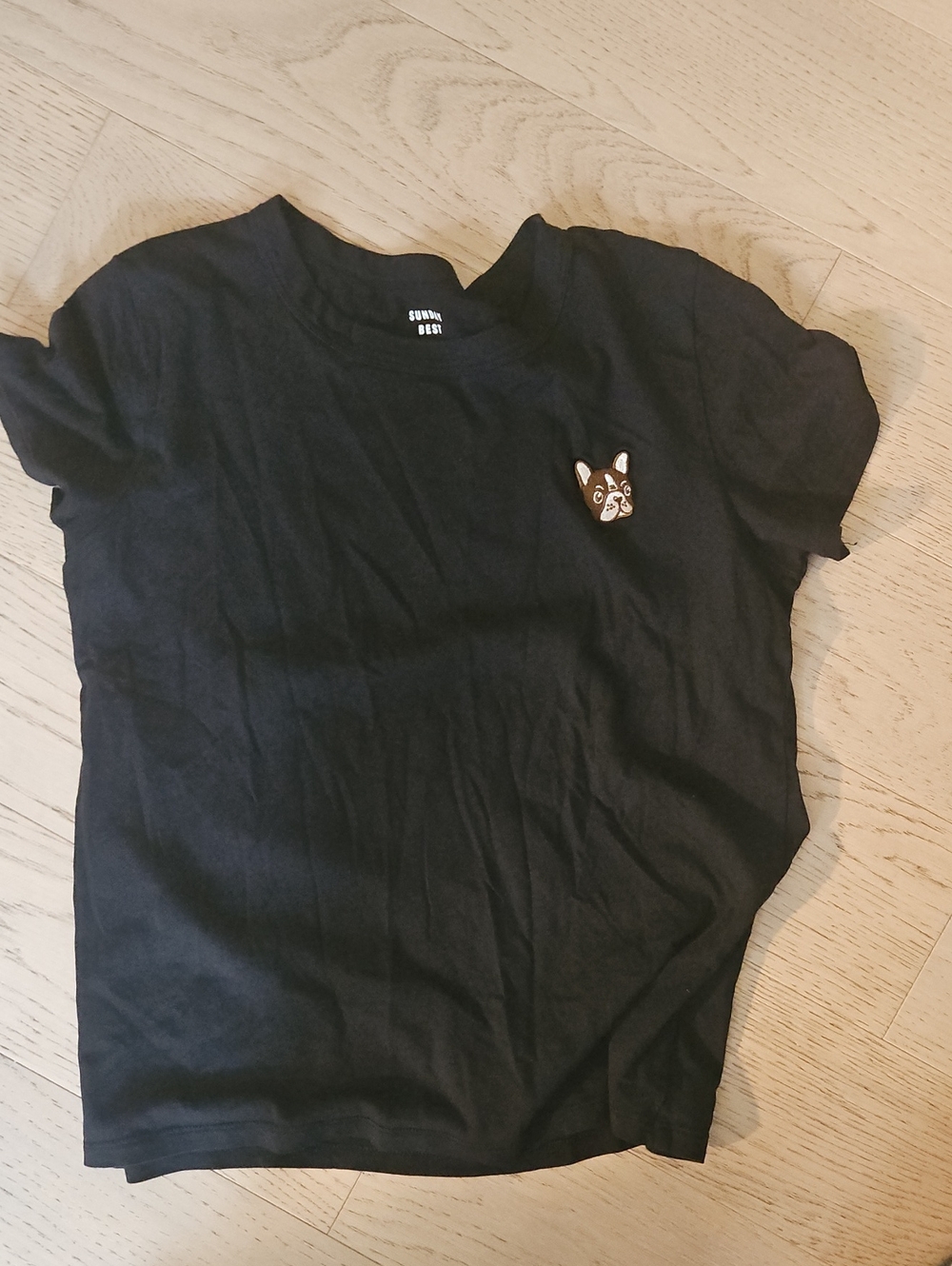 Aritzia Black Small Pets T-Shirt with Dog Patch